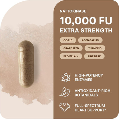 Nattokinase Complex - 10,000 FU Japanese Natto Formula For Daily Heart Wellness