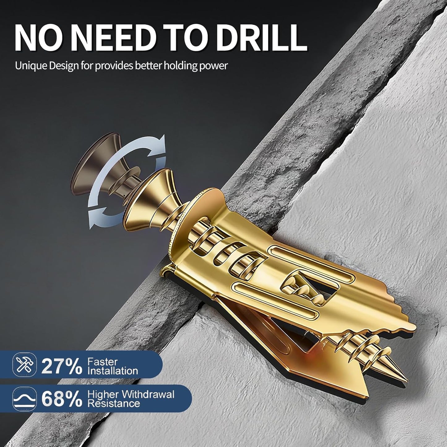 No-Drill Self-Drilling Drywall Anchors with Screws Heavy Duty Kit