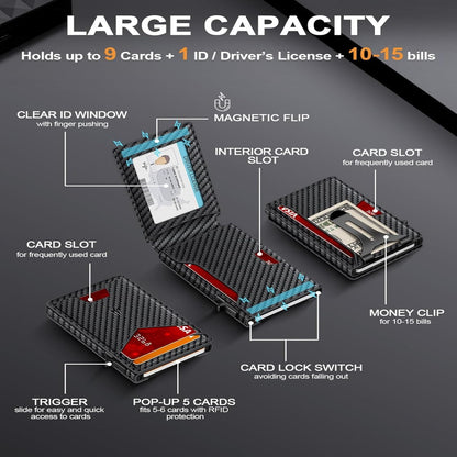 Minimalist RFID Wallet - One-Click Pop-Up Access For Slim Everyday Carry