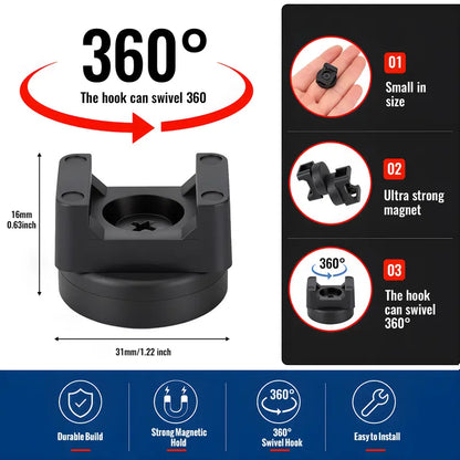 Magnetic Cable Tie Mounts - 22LB Strong Magnetic Hold For Clean Cable Organization
