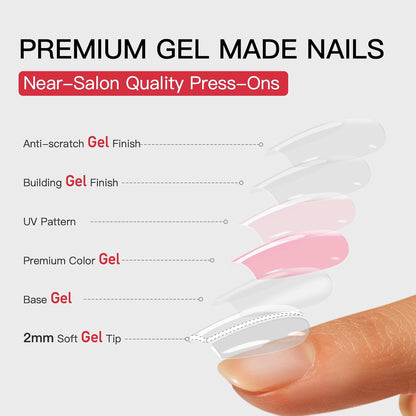 Press-On Nails - Glossy Natural Finish For Salon-Looking Nails in Minutes