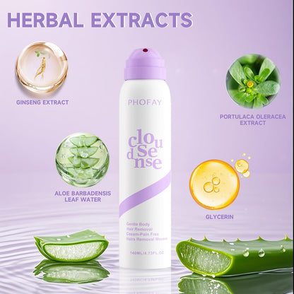 Hair Removal Mousse - Spray-On Formula For Smooth Skin Without Shaving