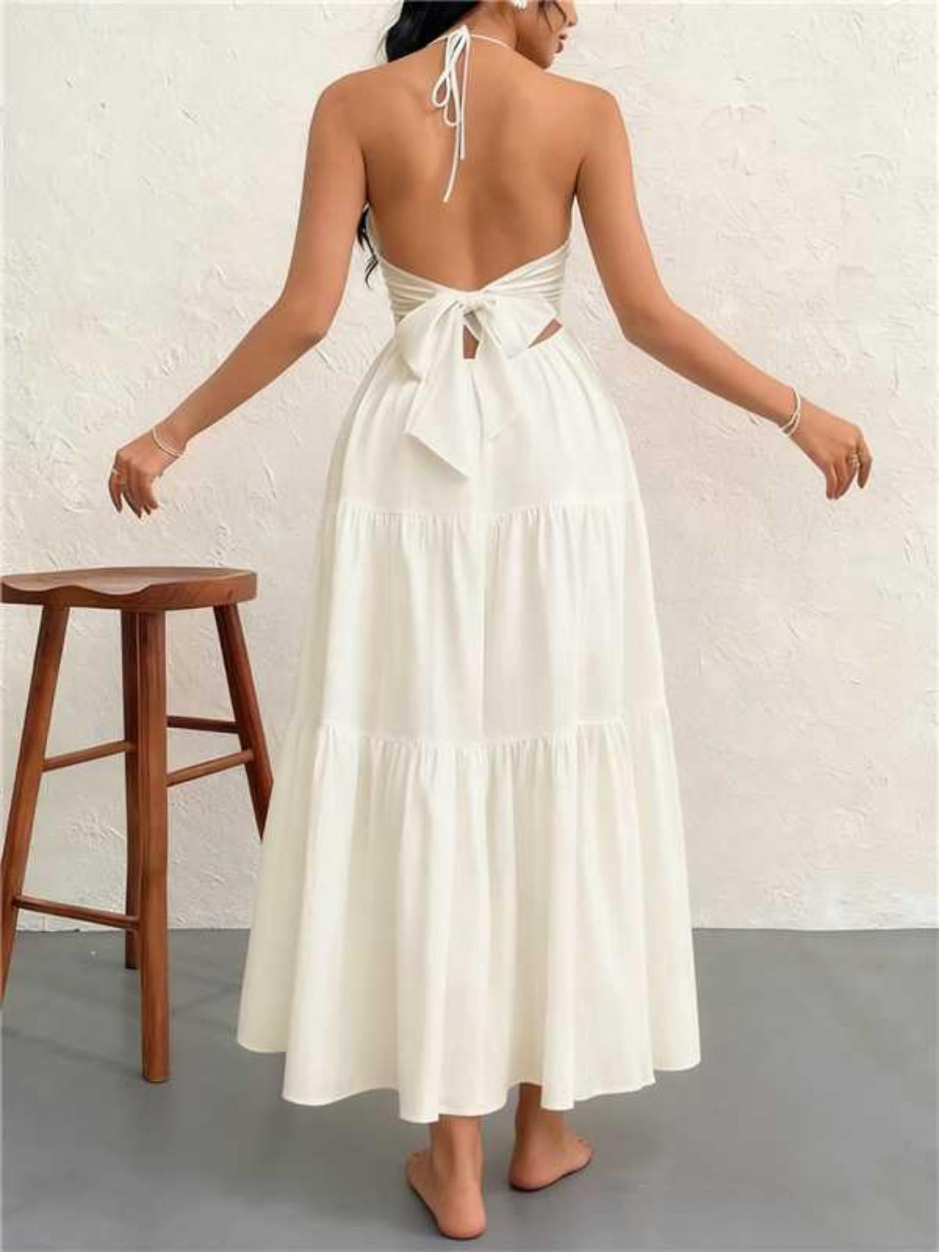 Sleeveless Backless Maxi Dress For Ultimate Beach Holiday Comfort