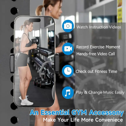 Magnetic Gym Phone Holder - 360° Adjustable Mount For Hands-Free Workout Recording