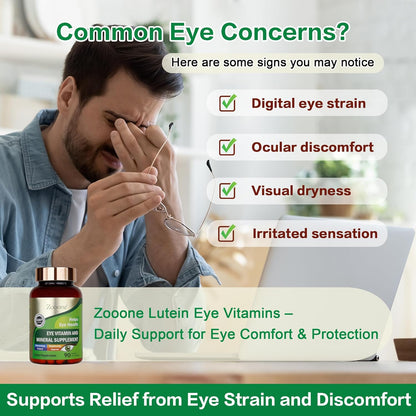 Eye Vitamin Supplement - 6-Nutrient Lutein Support For Daily Vision Comfort