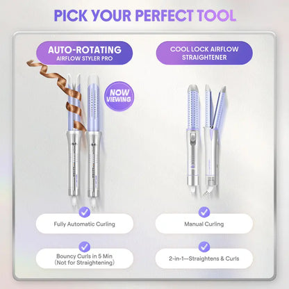 Effortless Auto-Rotating Airflow Curler & Straightener
