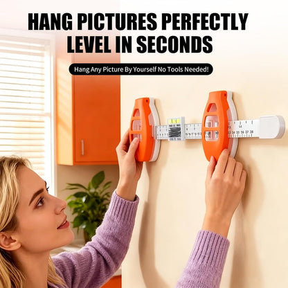 Picture Hanging Tool - Level & Ruler Guide for Perfectly Straight Frames