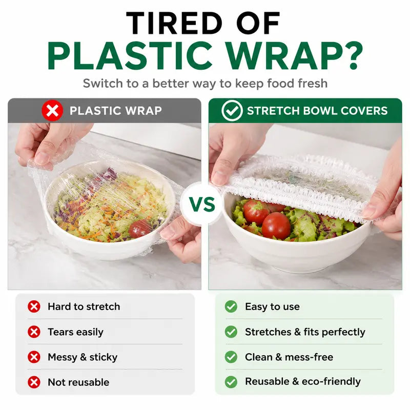 Stretch Food Covers - Elastic Fit For Fast Everyday Storage