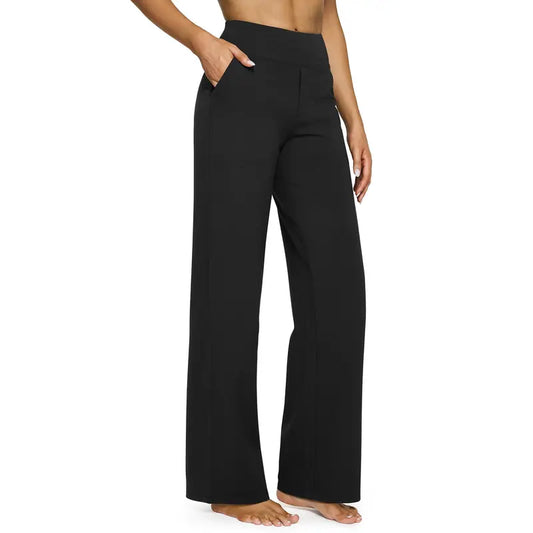 High Waisted Wide Leg Yoga Dress Pants with Pockets