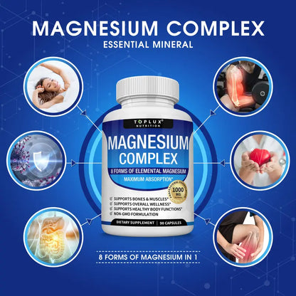 Magnesium Complex - 8-Form Formula For Bones, Muscles & Daily Wellness