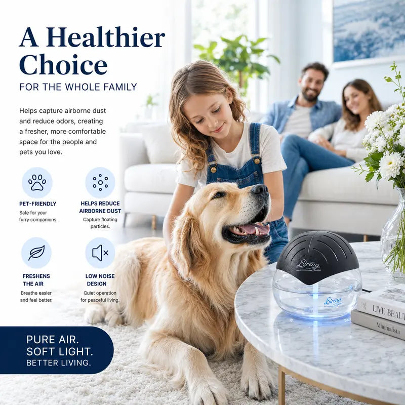 Water-Based Air Purifier - Swirling Water Filtration For Fresher, Better-Smelling Rooms
