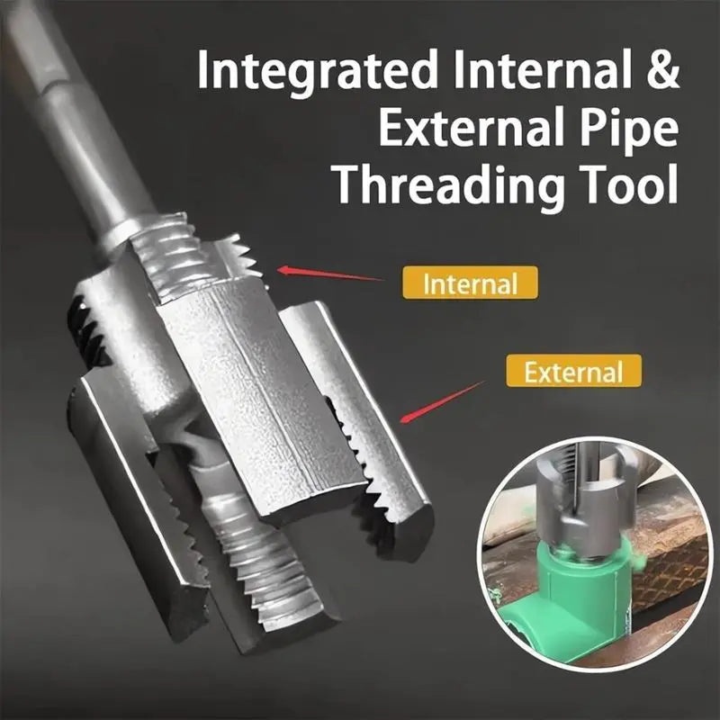 PVC Pipe Threading Tool - Drill-Powered Internal & External Threads For Faster Repairs
