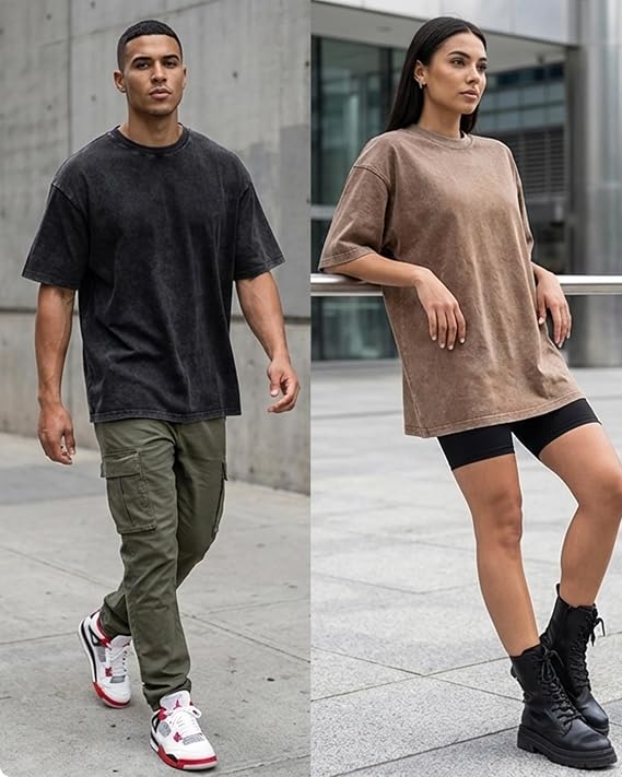 The Ultimate Heavyweight Drop Shoulder Tee: Vintage Wash, Built for the Gym.
