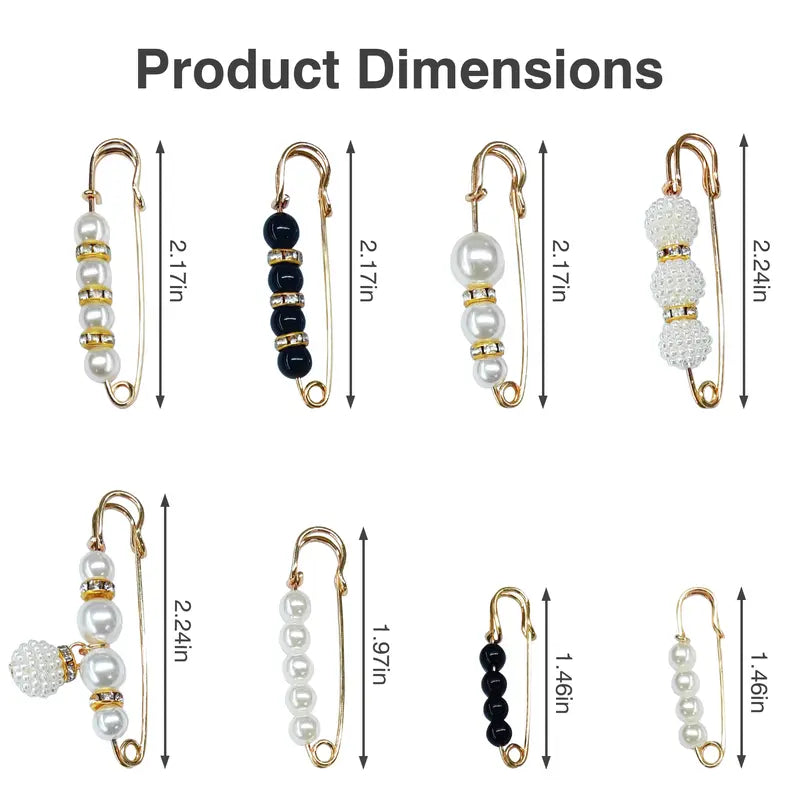 Pearl Clothing Tightener Pins - No-Sew Adjustable Design For Instant Outfit Upgrades