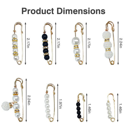 Pearl Clothing Tightener Pins - No-Sew Adjustable Design For Instant Outfit Upgrades