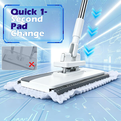 Slim Microfiber Floor Mop - 360° Swivel Cleaning For Hard-To-Reach Spaces