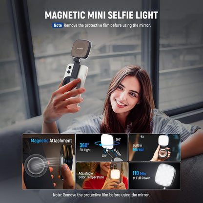 Magnetic Selfie Light - 48 LED Soft Lighting For Better Photos & Videos