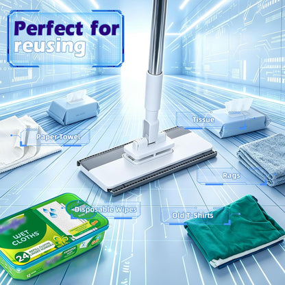 Slim Microfiber Floor Mop - 360° Swivel Cleaning For Hard-To-Reach Spaces