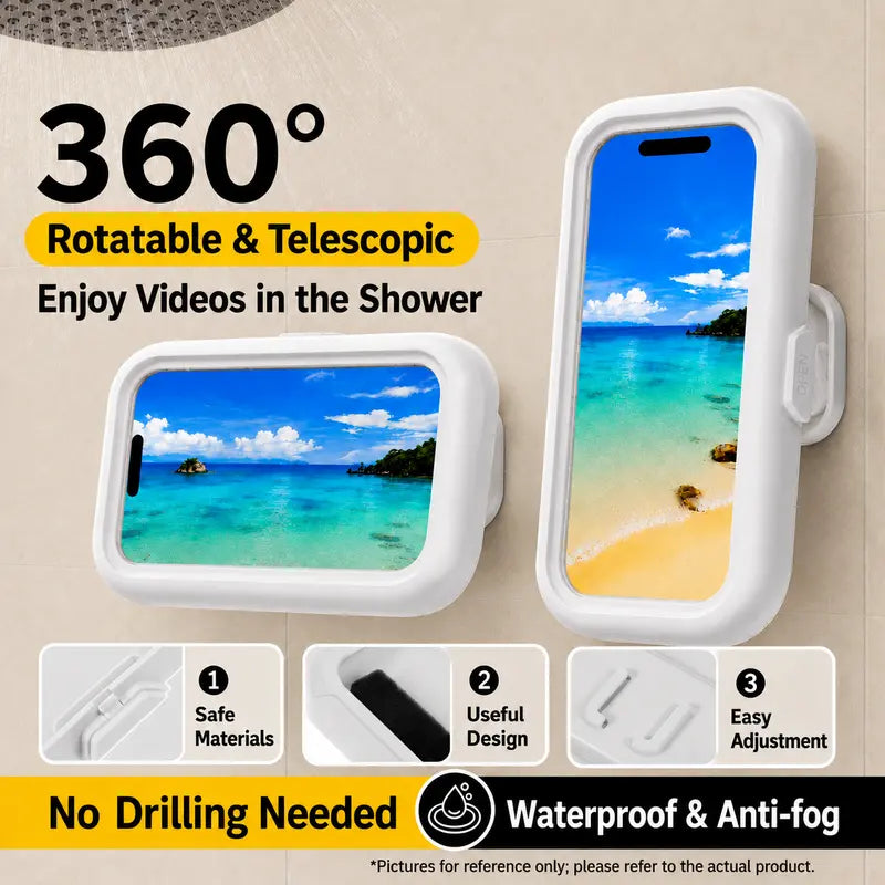 Shower Phone Holder - Waterproof Anti-Fog Touchscreen Case For Hands-Free Entertainment