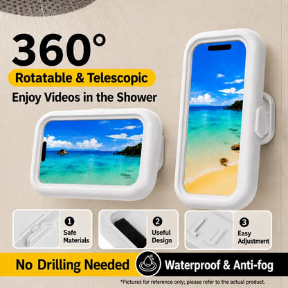 Shower Phone Holder - Waterproof Anti-Fog Touchscreen Case For Hands-Free Entertainment