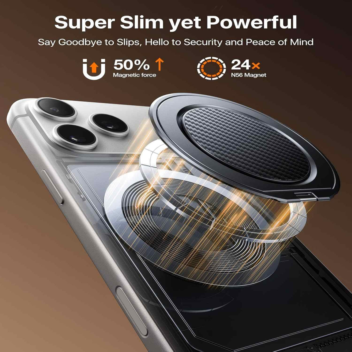 Magnetic Phone Grip - 360° Rotating Stand For Hands-Free Use