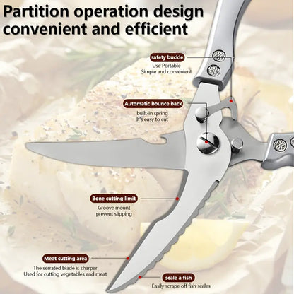 Heavy-Duty Multi-Purpose Kitchen Poultry Shears for Bone & Meat