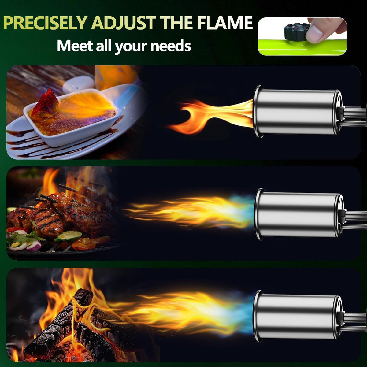 Outdoor Torch(not include gas tank) - One-Touch Flame Control For Faster Fire Starting