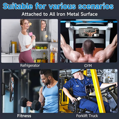 Magnetic Gym Phone Holder - 360° Adjustable Mount For Hands-Free Workout Recording
