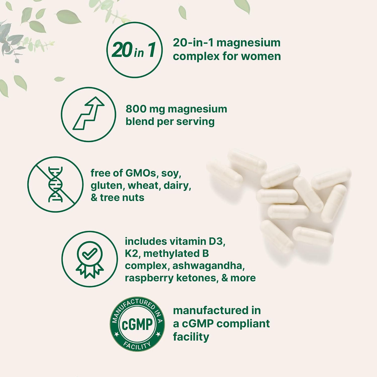 Magnesium Complex for Women - 20-in-1 Formula For Everyday Wellness