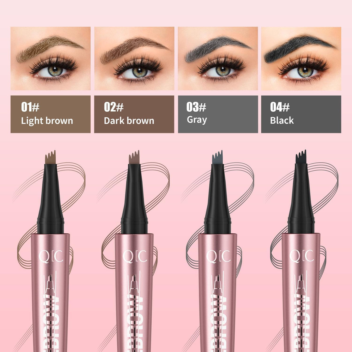 Micro-Fork Eyebrow Pen - Waterproof Hair-Like Strokes For Naturally Fuller Brows
