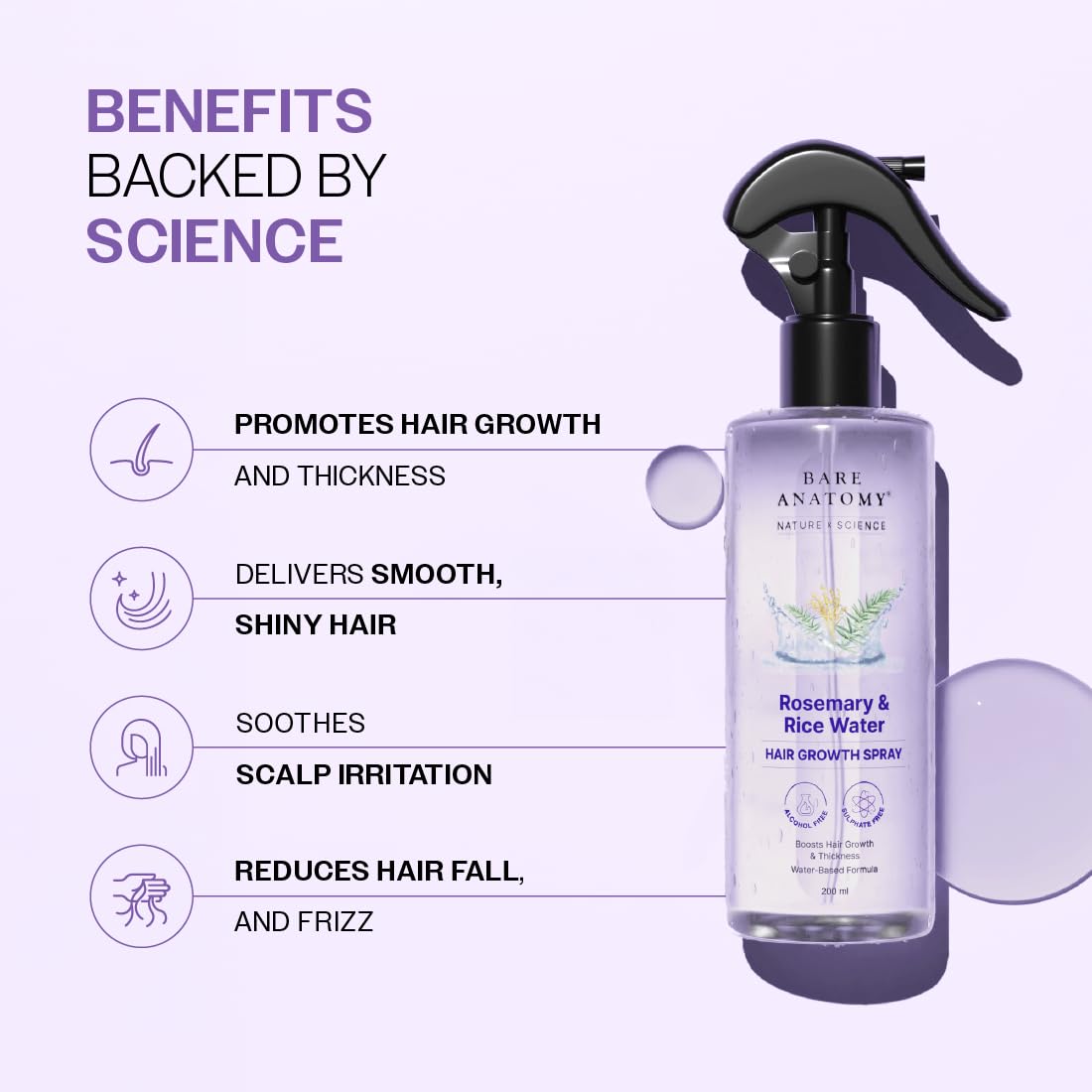 Rosemary Hair Spray - Lightweight Rice Water Formula For Softer, Fuller-Looking Hair