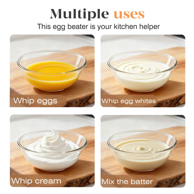 Hand-Push Spinning Whisk - Self-Rotating Stainless Steel Design For Fast Mixing & Easy Cooking