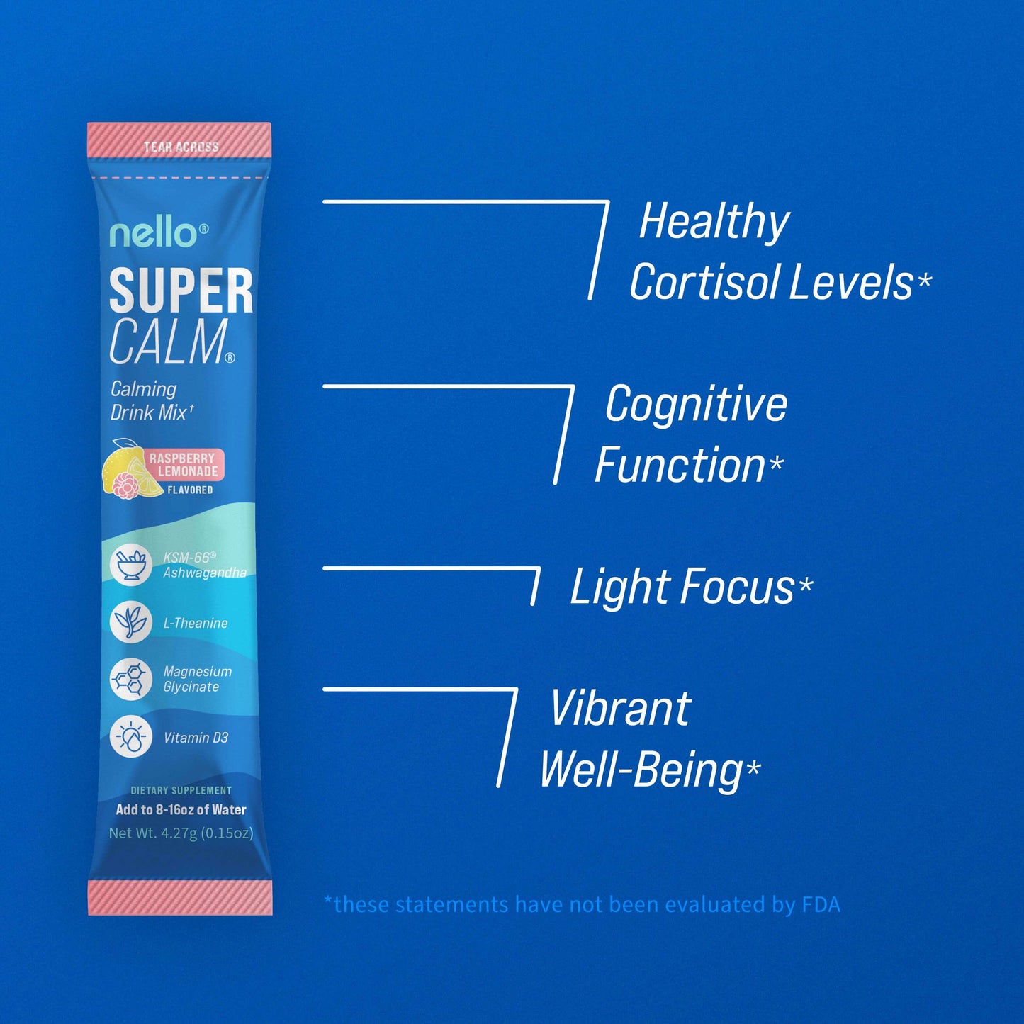 SuperCalm Stress Relief Drink Mix – Balance Cortisol & Sleep Better Naturally - 40Ct