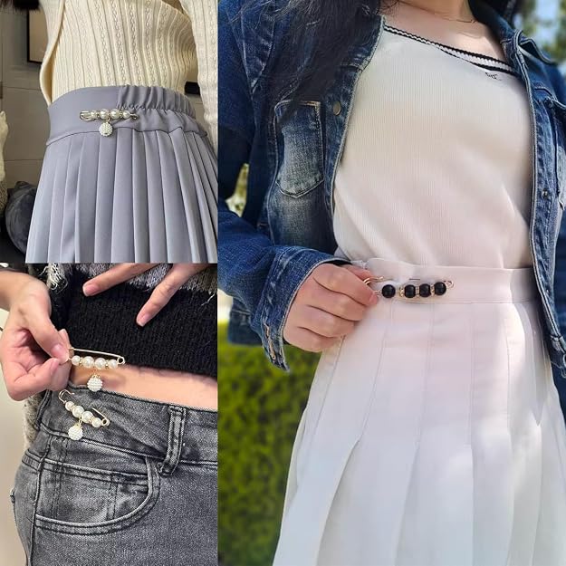 Pearl Clothing Tightener Pins - No-Sew Adjustable Design For Instant Outfit Upgrades