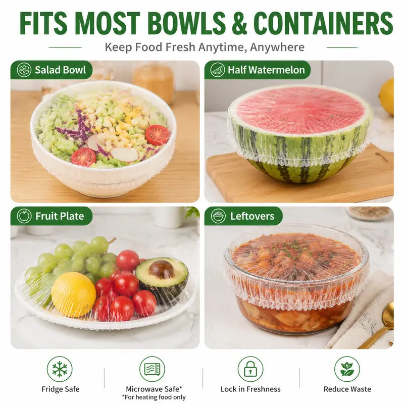 Stretch Food Covers - Elastic Fit For Fast Everyday Storage