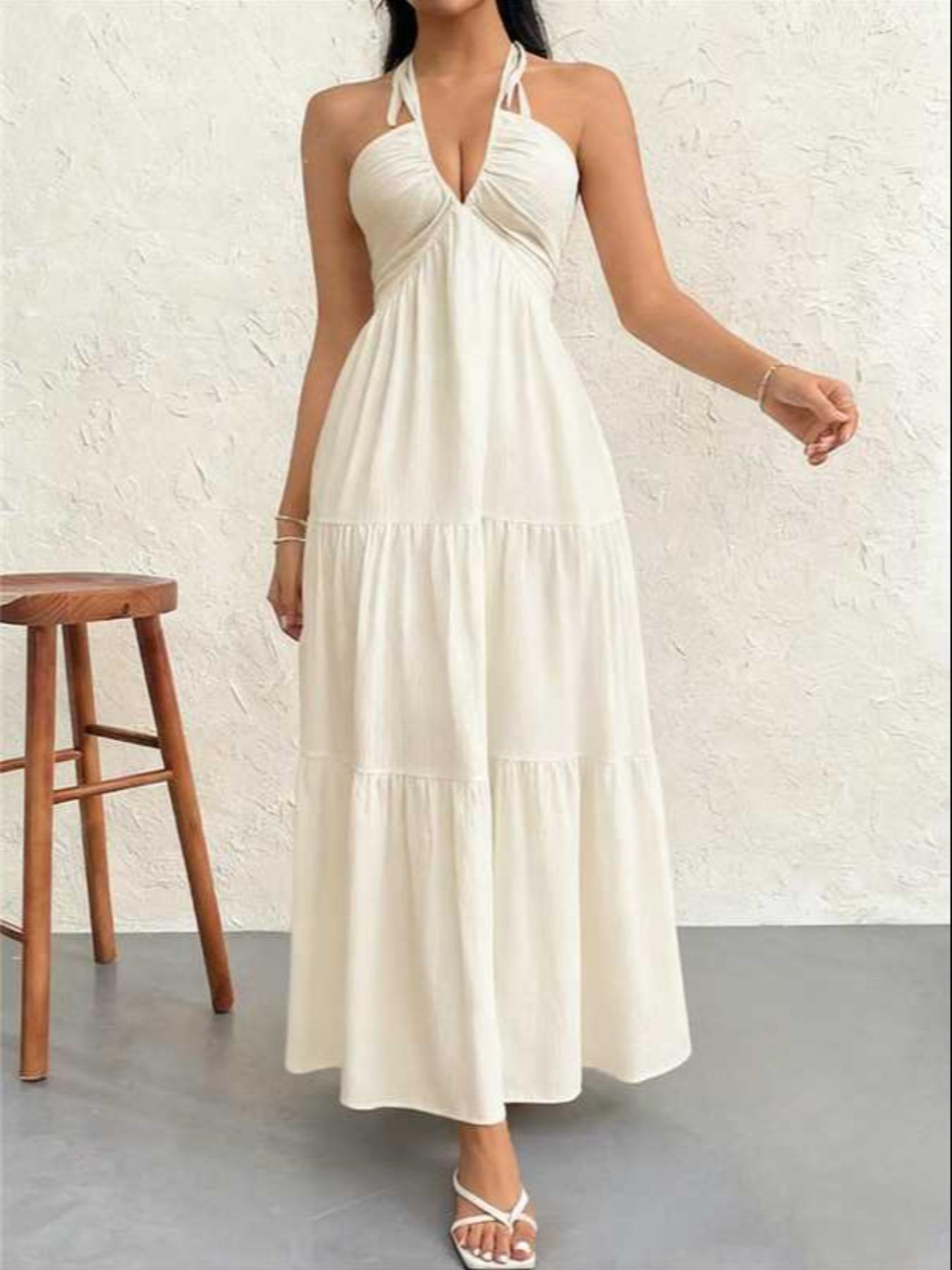 Sleeveless Backless Maxi Dress For Ultimate Beach Holiday Comfort