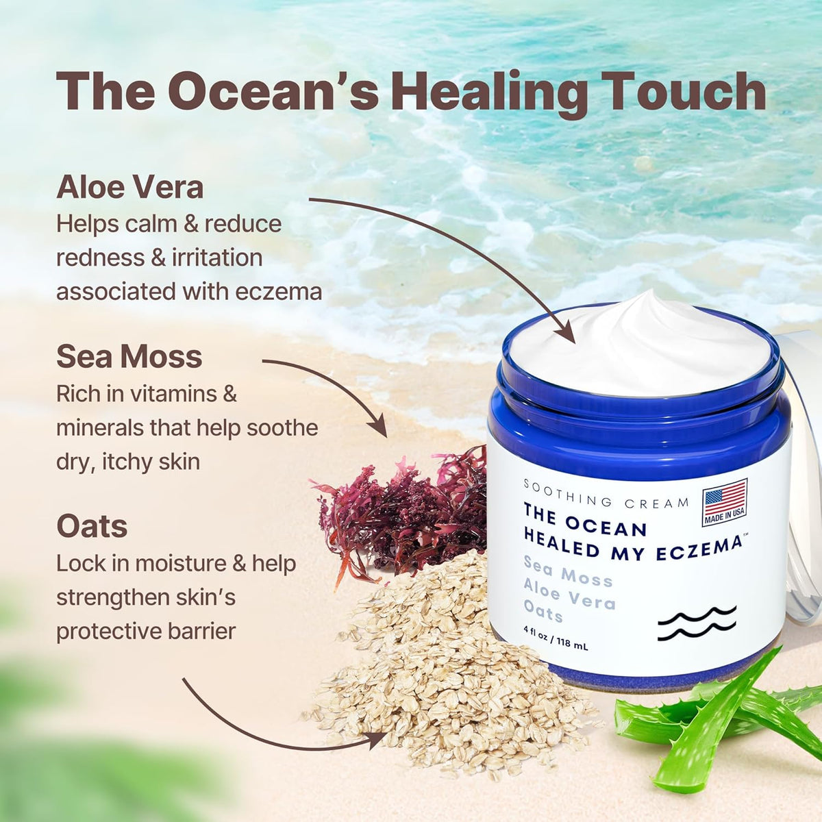 Soothing Skin Cream - Sea Moss & Oats For Dry, Sensitive Skin