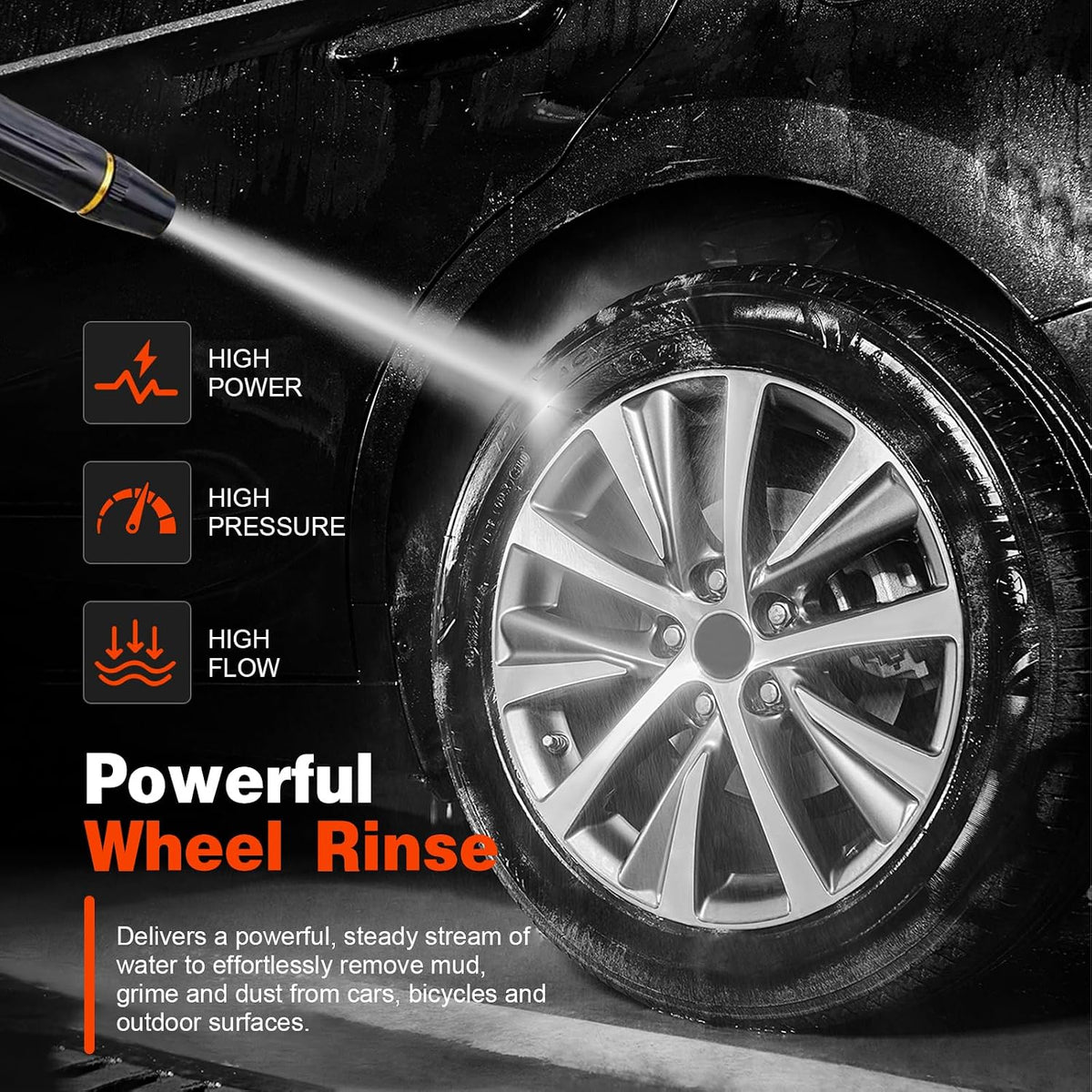 High Pressure Hose Booster Gun - Powerful Water Jet Nozzle For Faster Cleaning & Outdoor Tasks