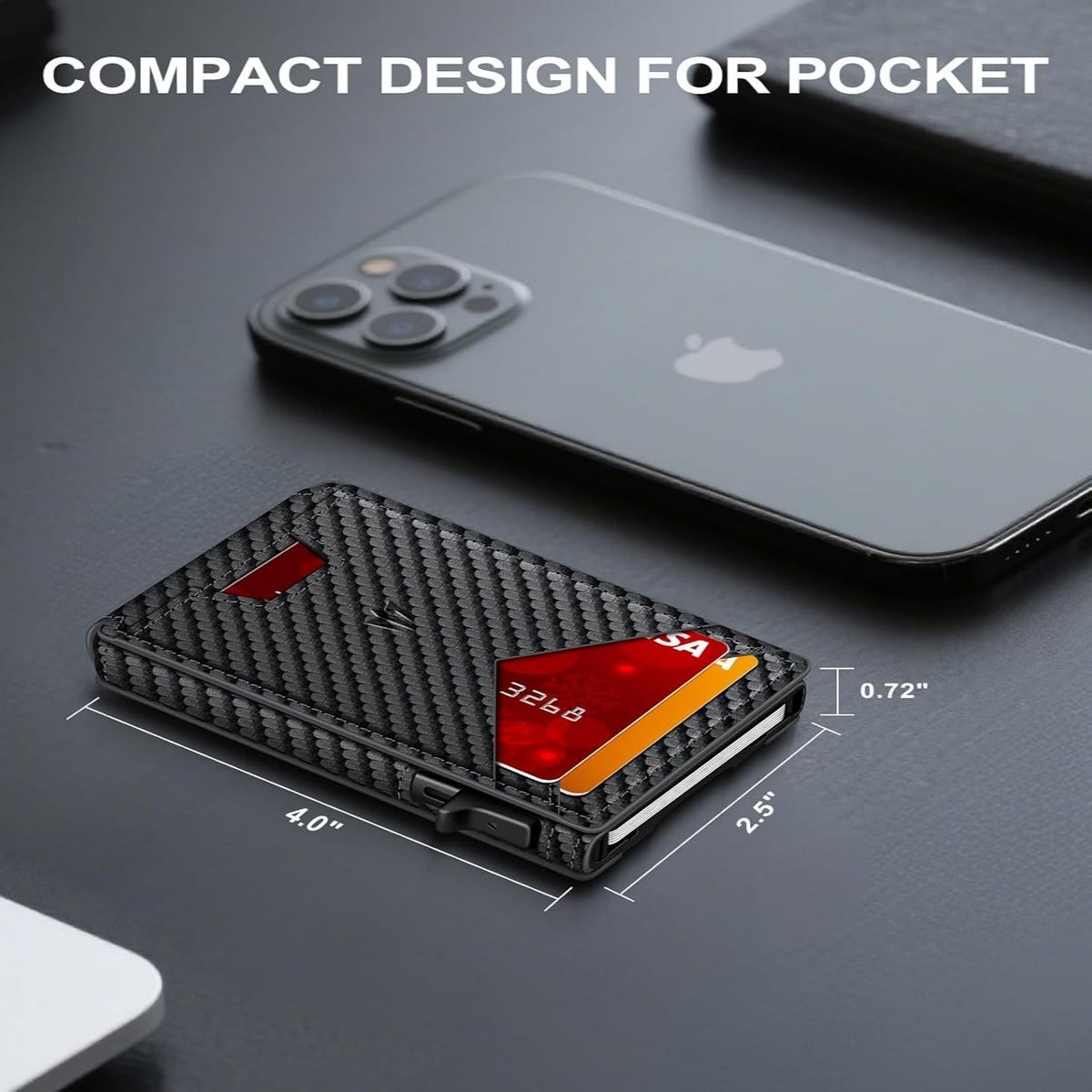Minimalist RFID Wallet - One-Click Pop-Up Access For Slim Everyday Carry