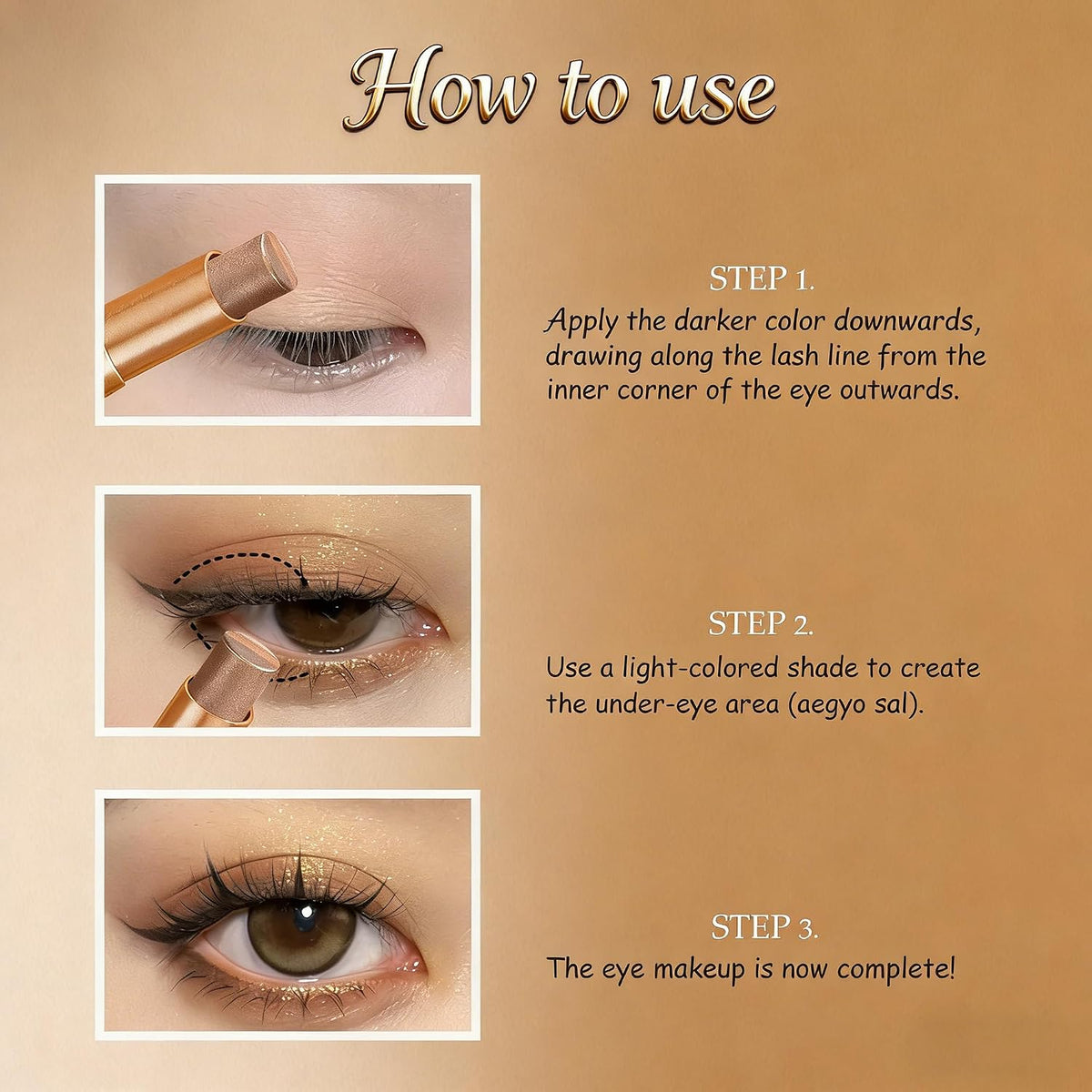 Shimmer Eyeshadow Stick - Creamy Blend Formula For Effortless Eye Looks