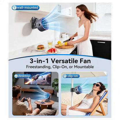 Portable Clip Fan - Turbo Airflow For Instant Personal Cooling