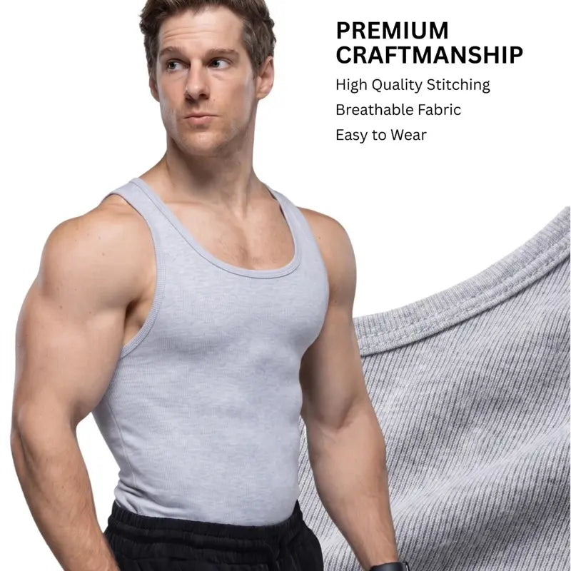 Men’s Fitted Tank Top - 350 GSM Fabric For A Stronger, Sculpted Fit