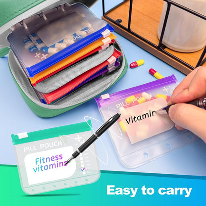 Waterproof Pill Organizer Set - 14-Day Portable Storage System For Easy Daily Organization