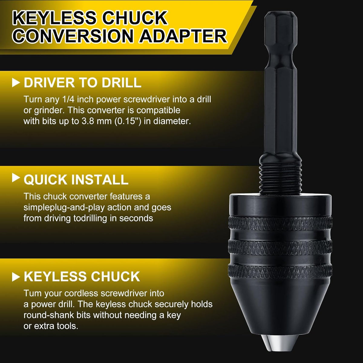 Keyless Drill Chuck Adapter – Quick Change For More Drilling Jobs