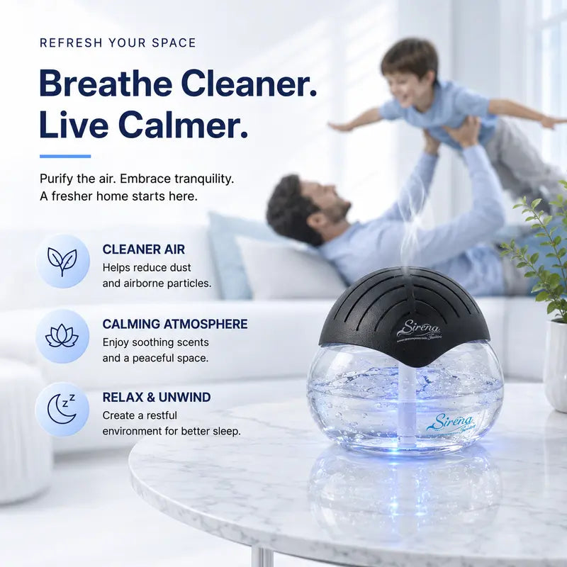 Water-Based Air Purifier - Swirling Water Filtration For Fresher, Better-Smelling Rooms