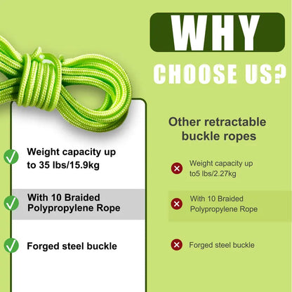 Retractable Rope Tightener - Quick Lock Buckle For Easy Outdoor Securing