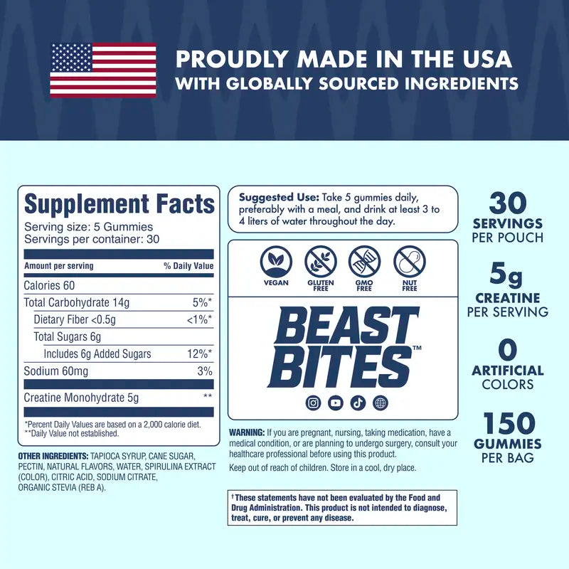 Creatine Gummies - 5g Creatine Monohydrate For Strength Support