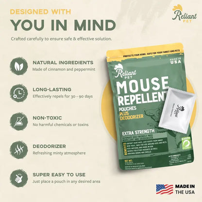 Natural Peppermint Mouse Repellent Pouches & Air Deodorizer