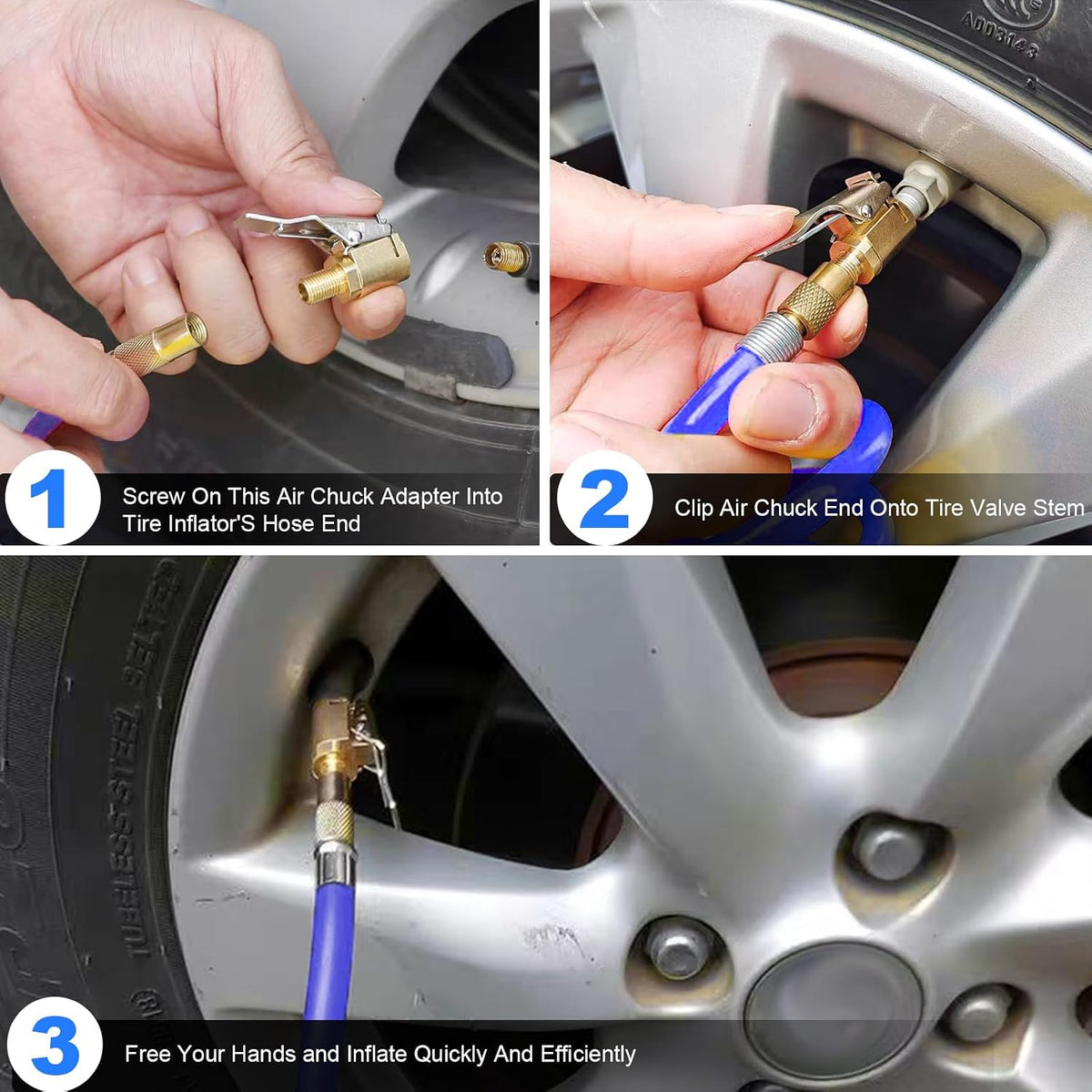 Locking Air Chuck Adapter - Hands-Free Tire Inflation Made Faster