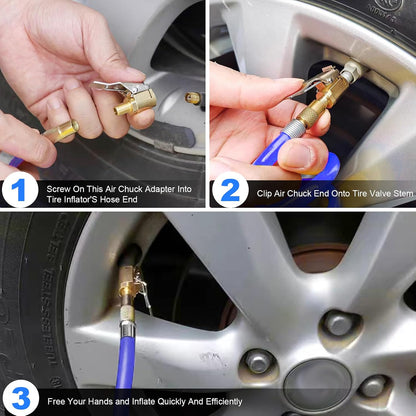Locking Air Chuck Adapter - Hands-Free Tire Inflation Made Faster